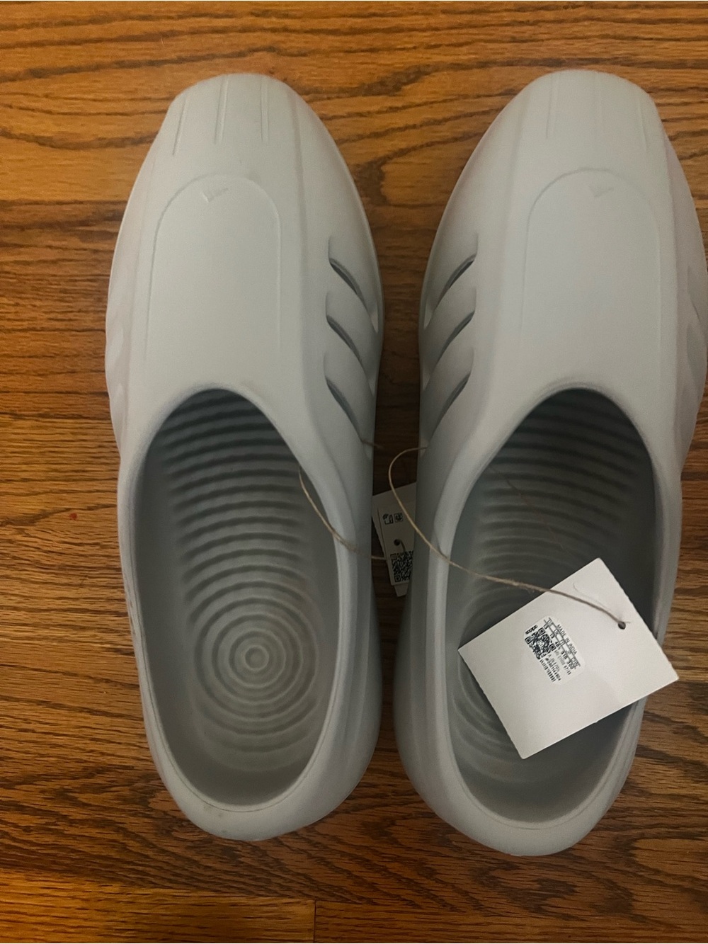 Men's Adidas light gray adiFOM illfinity mules